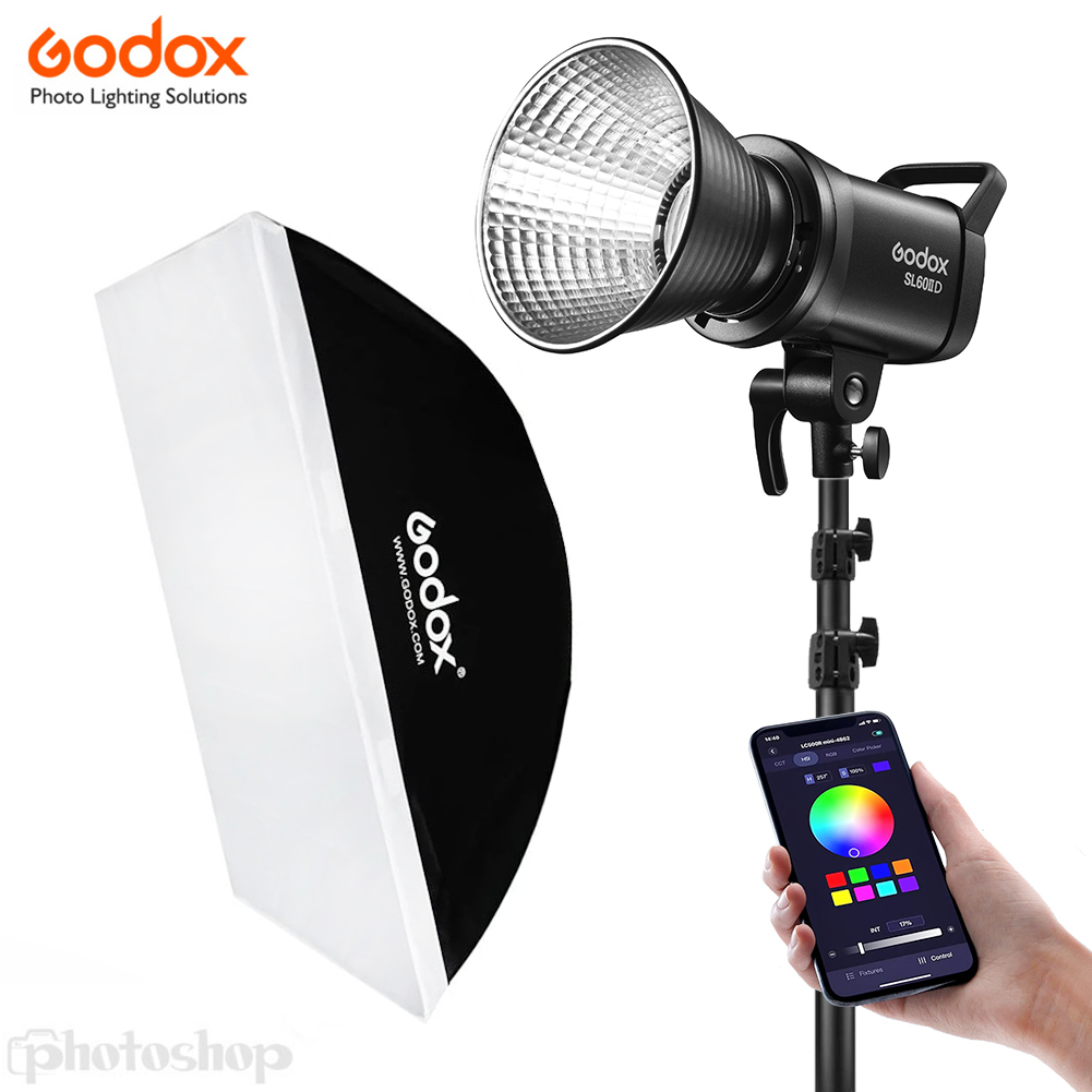 Комплект LED світла: Godox SL60IID + софтбокс 60 х 90см